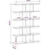  Zidna polica Drvo hrasta 70 x 17 x 101 cm Prerađeno drvo - Staro drvo | shoptok.hr