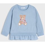 Sinsay Pamučna crewneck dukserica s ukrasnom volanom od flisa | shoptok.hr