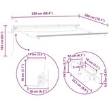  Električna nadstrešnica s profili LED Bela 2,5 x 2 m Aluminij, (5000207279) | Shoptok.si