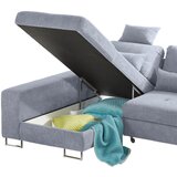 Hom`in KOTNA SEDEŽNA GARNITURA, gladka tkanina siva | Shoptok.si