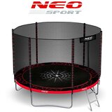 Neo-Sport vrtni trampolin 252 cm (8 ft) s vanjskom mrežom i ljestvama, crvena paukova mreža | shoptok.hr