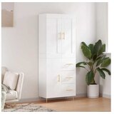 vidaXL Visoka komoda visok sijaj bela 69,5x34x180 cm inženir | Shoptok.si