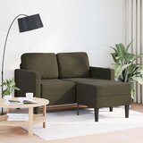  Dvosjed s ležaljkom L-oblika, vojnički zelena 125 cm, umjetna koža | shoptok.hr