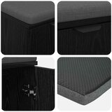  Klupa za hodnik s jastukom s vratima Crni hrast 60 x 38 x 46 cm | shoptok.hr