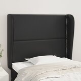  Uzglavlje s ušima crno 93x23x118/128 cm od umjetne kože | shoptok.hr