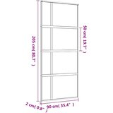  Klizna vrata zlatna 90 x 205 cm matirano staklo ESG i aluminij | shoptok.hr