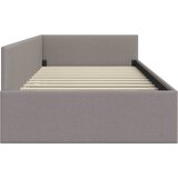  Kutni okvir kreveta Sivo-smeđa 90 cm x 190 cm tkanina | Shoptok.si