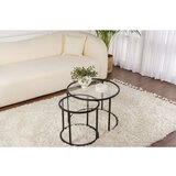Hanah home Aurum - 60, 42 - Black, Transparent BlackTransparent Coffee Table Set | ePonuda.com