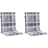  Jastuci za vrtne stolice 2 kom sivi karirani 100x50x3cm tkanine | shoptok.hr