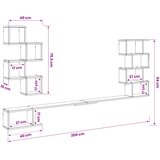  Polica za TV na zidu Betonska siva 200 x 15 x 94 cm | shoptok.hr