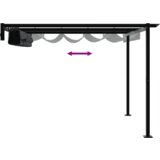 vidaXL zidni gazebo Antracit 3 x 3 m Čelik | shoptok.hr