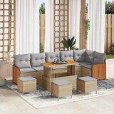  Sjedeća garnitura za vrt 11 kom. 7-Broj sjedala Crna i Krema 286 x 161 x 85 cm | shoptok.hr