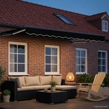 Ručna zlačivna tenda s LED diodama Crna i antracit 3,5 x 2,5 m | shoptok.hr