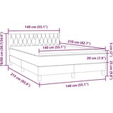  Krevet s oprugama i madracem ružičasti 140x210 cm baršunasti | shoptok.hr