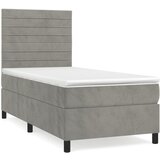 Maison Chic Box spring postelja - Vzmetna postelja z vzmetnico svetlo siv 90x190 cm žamet SL6970, (21903287) Cene