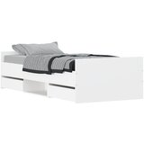  The Living Store Posteljni okvir z vzglavjem in vznožjem bel 90x200 cm - Posteljni Okvir, (21454022) | Shoptok.si