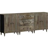 vidaXL 3 kosi kredence svetlo siva 60x33,5x75 cm masivni les Mango | Shoptok.si