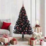  Umjetno predsvijetljeno božićno drvce Crna 150 cm PVC | shoptok.hr