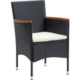  7-dijelni vrtni blagovaonski set s jastucima crni | shoptok.hr