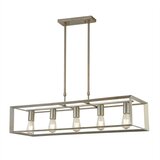 Searchlight Heaton 5 obesnih svetilk s svetlobno palico, srebrna, zlata, E27, (22100729) | Shoptok.si