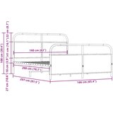  Metalni okvir kreveta bez madraca boja hrasta 160x200 cm | shoptok.hr
