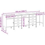  Set radnih ormarića s ladicama s pohranom 5 pcs Crvena i siva | Eponuda.com