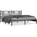  Metalni okvir za krevet s uzglavljem crni 183x213 cm | shoptok.hr