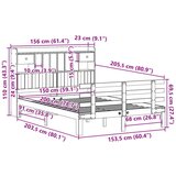 vidaXL Knjižna postelja brez vzmetnice bela 150x200 cm trdna borovina | Shoptok.si