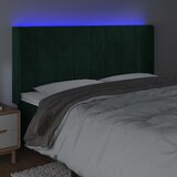  LED uzglavlje tamnozeleno 203 x 16 x 118/128 cm baršunasto | shoptok.hr