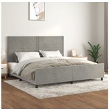  Okvir za krevet s uzglavljem svjetlosivi 200x200 cm baršunasti | shoptok.hr