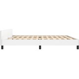  Okvir za krevet s uzglavljem bijeli 200x200 cm od umjetne kože | Shoptok.si