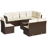  9-dijelni set vrtnih sofa s jastucima poliratan smeđi | shoptok.hr