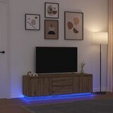 TV ormarić s LED svjetlima artisan hrast 160,5x41x50 cm | shoptok.hr