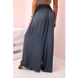 Kesi Włoski Women's wide trousers with elastic waistband graphite | Shoptok.si