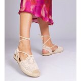 Gemre Beige flat heel espadrille sandals Relis | shoptok.hr