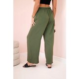 Kesi Włoski Trousers with a wide waistband light khaki | Shoptok.si