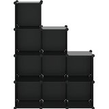  Kockasti organizator za pohranu s 9 kocki crni PP | shoptok.hr