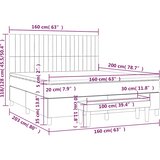  Krevet s oprugama i madracem crni 160x200 cm od tkanine | shoptok.hr
