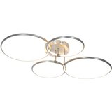 QAZQA Stropna svetilka iz jekla z LED 3-stopenjskim zatemnjevanjem 4-svetilka - Joaniqa | Shoptok.si