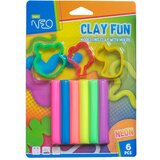  Clay fun, plastelin sa kalupima, neon, 6 boja, 80gr ( 115513 ) Cene