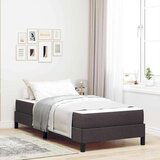  Postelja z vzmetnico z vzmetnico Temno rjava 90 x 190 cm blago | Shoptok.si