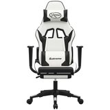  Masažni igralni stol z oporo za noge Bela in črno umetno usnje, (21152298) | Shoptok.si