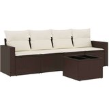 vidaXL 5-dijelni set vrtnih sofa s jastucima poliratan smeđi | shoptok.hr
