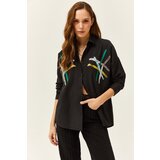 Olalook Women's Black Color Sequin Stick Woven Shirt GML-9001164 | Eponuda.ba