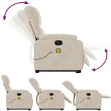  Električni masažni naslonjač na podizanje bež od mikrovlakana | shoptok.hr