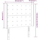  Uzglavlje s ušima svjetlosivo 83x16x118/128 cm baršunasto | shoptok.hr