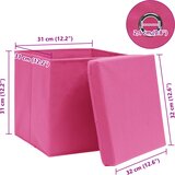  Kutije za pohranu s poklopcima 4 kom roze 32x32x32 cm tkanina | shoptok.hr