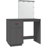  Toaletni stolić s LED svjetlom sivi 95 x 50 x 133,5 cm borovina | shoptok.hr