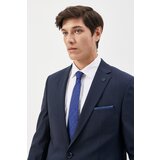 ALTINYILDIZ CLASSICS Men's Dark Navy Blue Slim Fit Slim Fit Slim Fit Monocollar Plaid Woolen Suit. cene