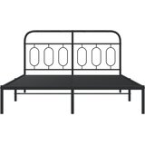 Metalni okvir za krevet s uzglavljem crni 140x200 cm | shoptok.hr